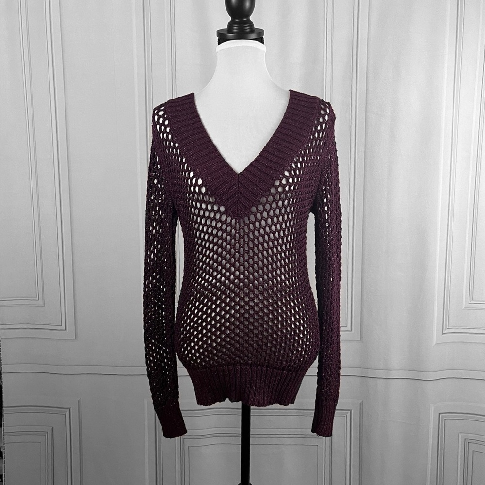 Purple open knit sweater 🖤